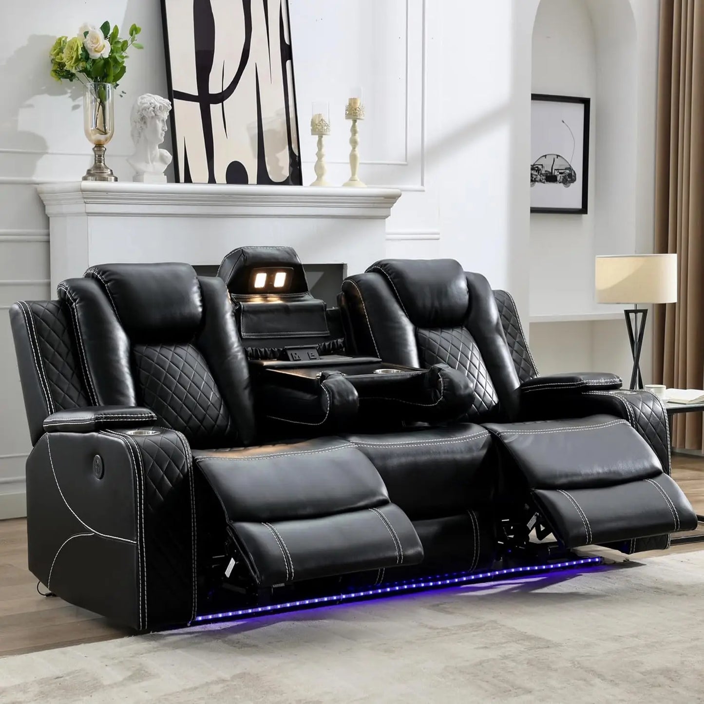 TODRANI Power Reclining Sofa With Wireless Charger