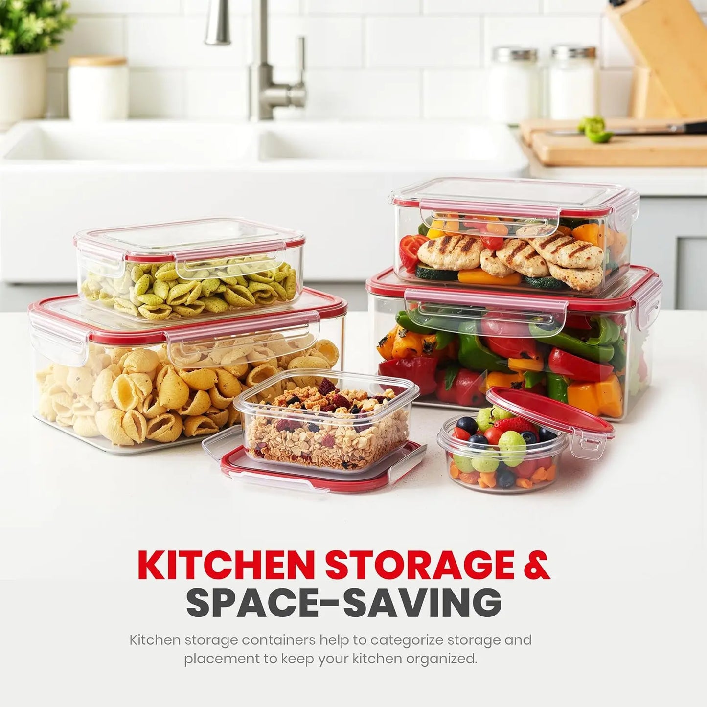Plastic Food Storage Containers With Airtight Lids Leak Proof