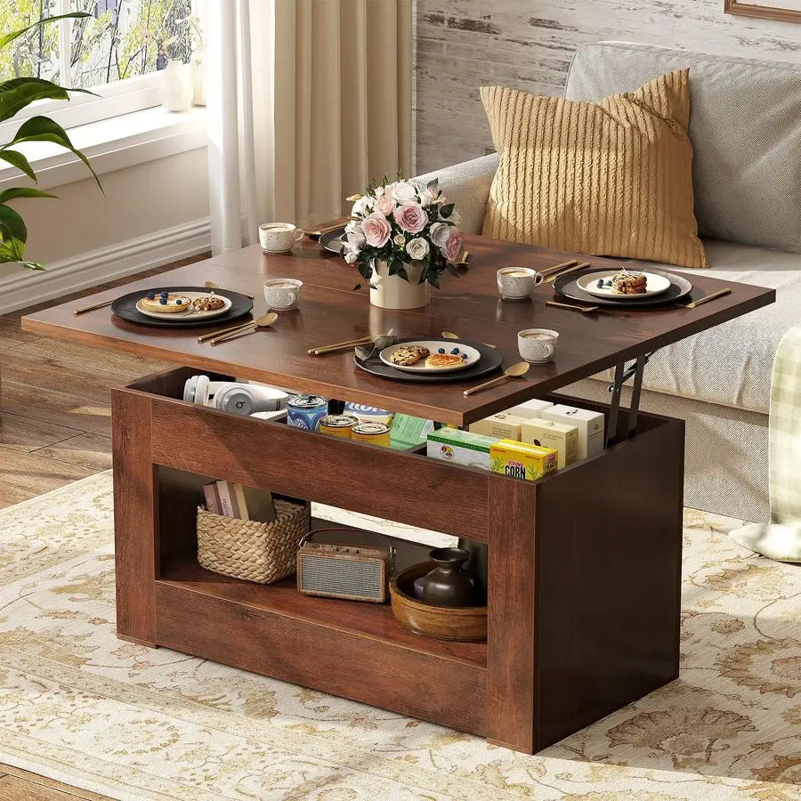 XMSJ Lift Top Coffee Table 4 In 1 With Storage