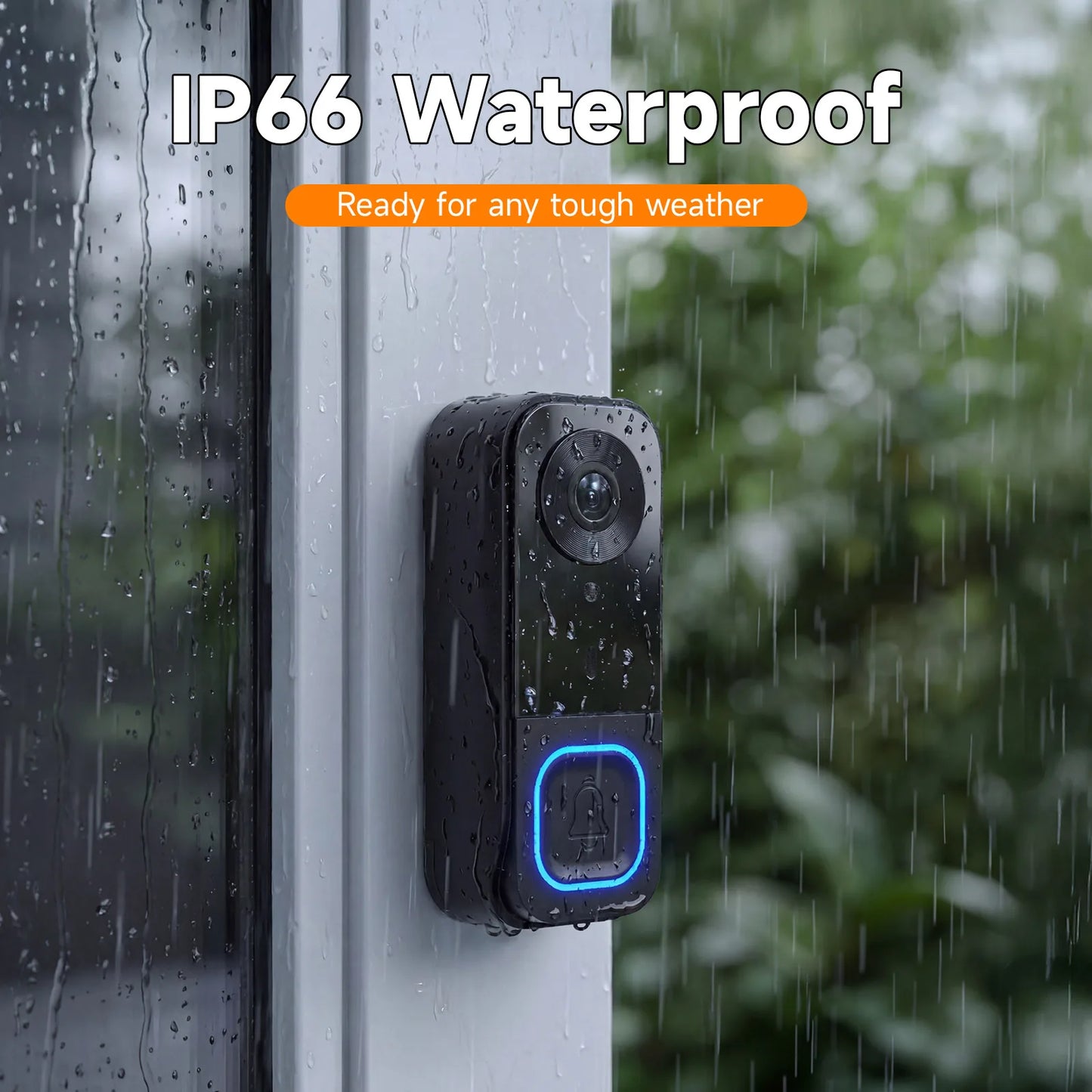 Video Doorbell HD Camera With Night Vision 300K Pixel IP66