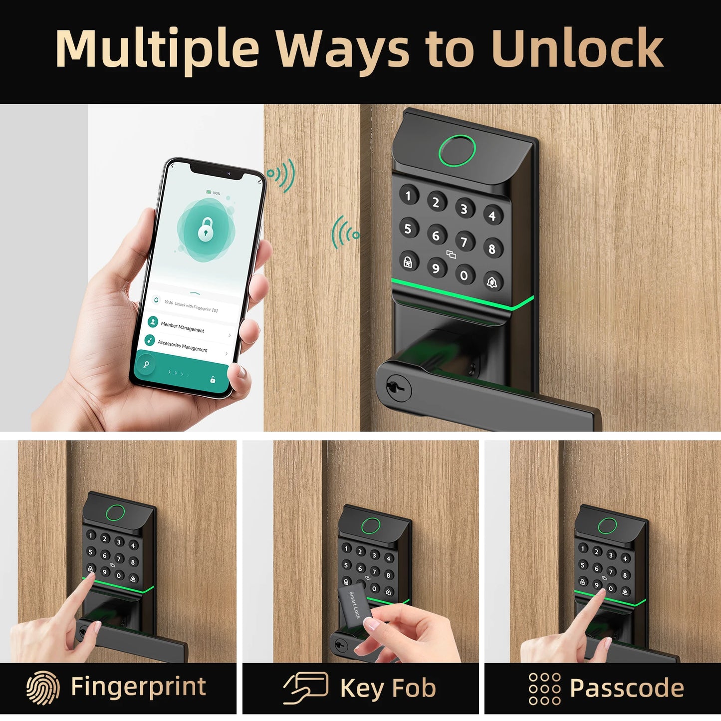 Viladepot Smart Lock Fingerprint with App Control and Keypad