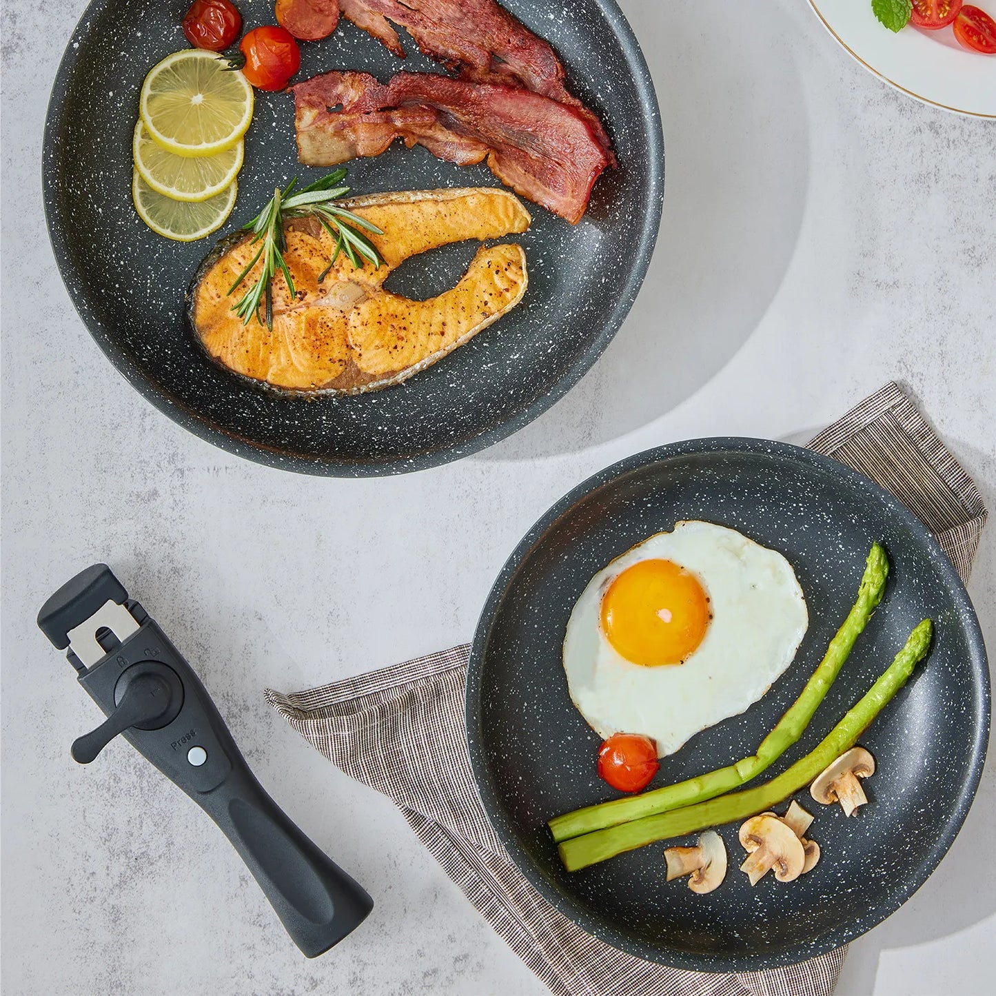 Induction Cookware Set Nonstick Pots And Pans With Removable Handles Stackable