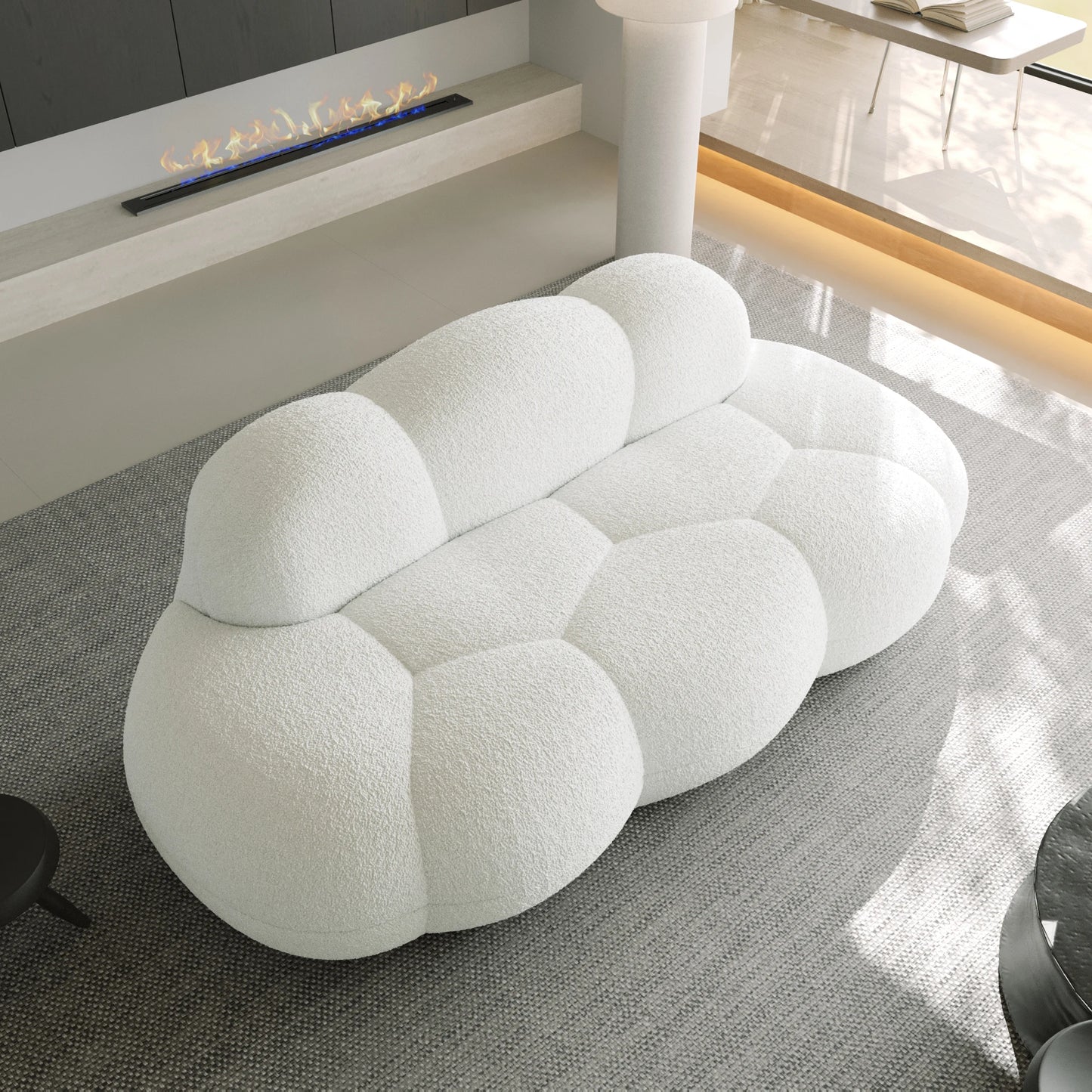 Sdorens Cloud Shaped Upholstered Sofa for Modern Living Room Comfort