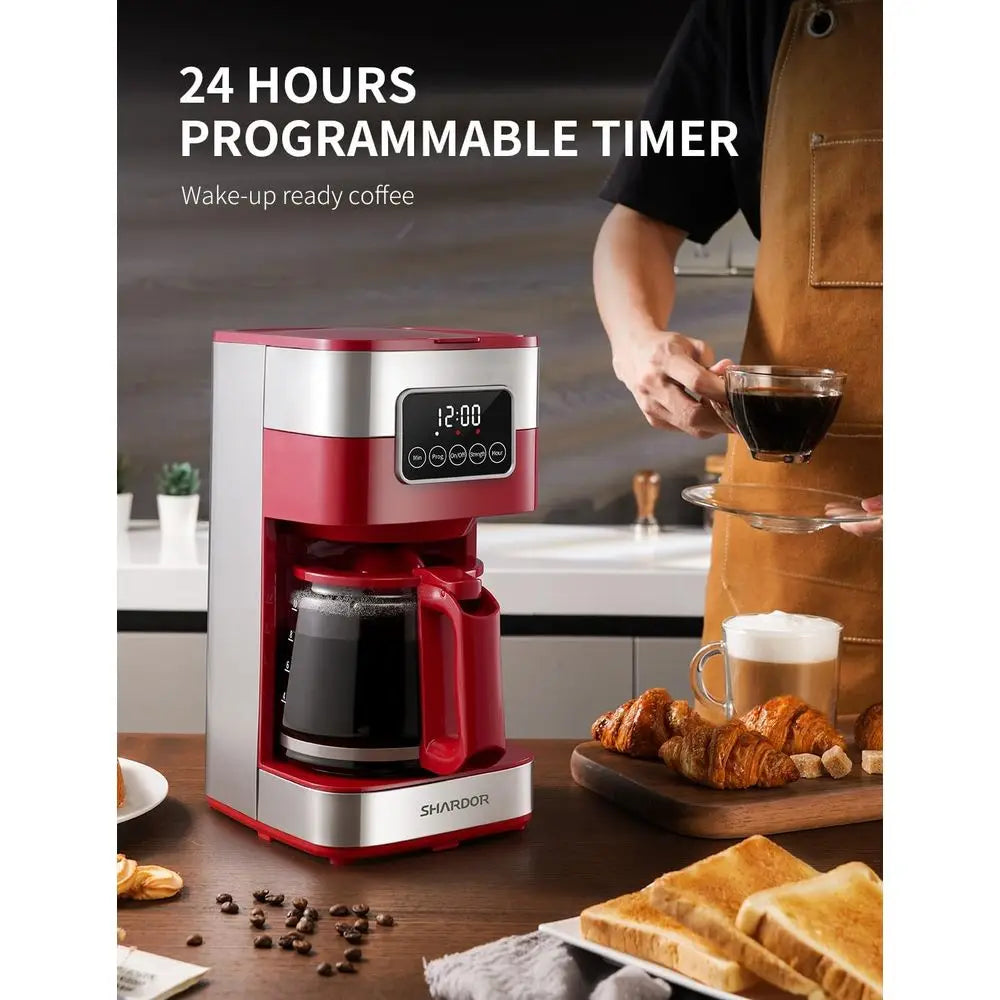 XMSJ 10 Cup Programmable Coffee Maker With Auto Shut Off