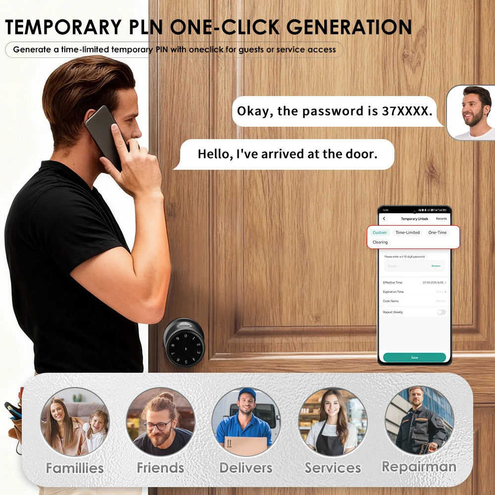 YFK Smart Life Door Lock Biometric Password Card Bluetooth Keyless Entry