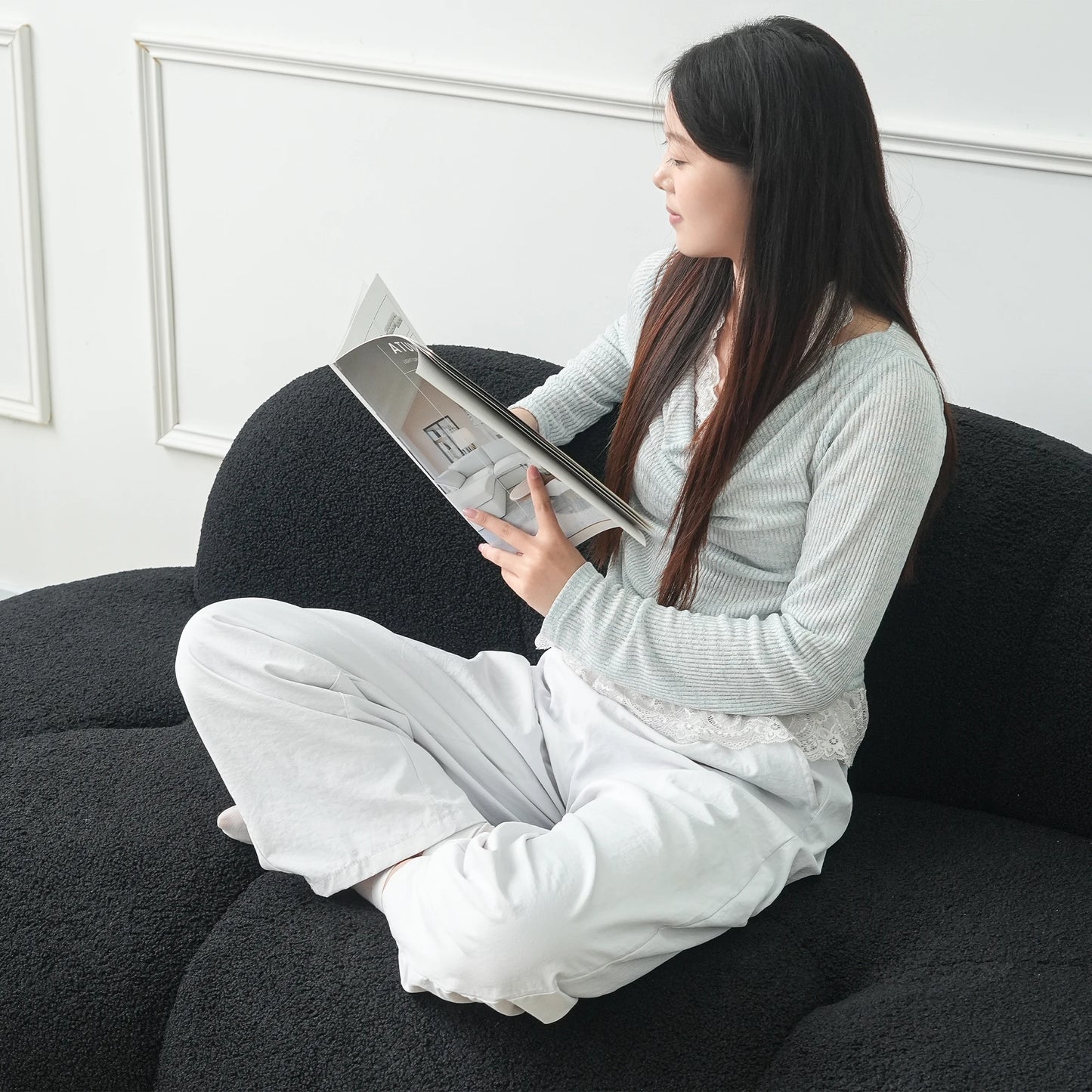 Sdorens Cloud Shaped Upholstered Sofa for Modern Living Room Comfort
