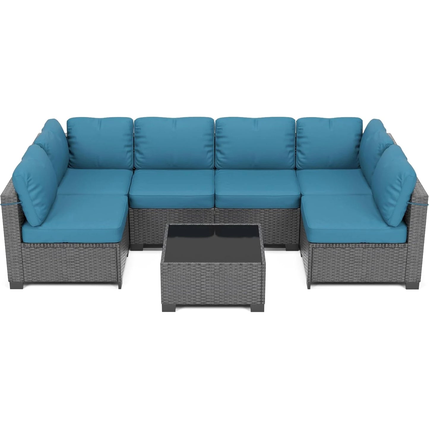 HobbyLane 7 Piece Modular Outdoor PE Rattan Furniture Set