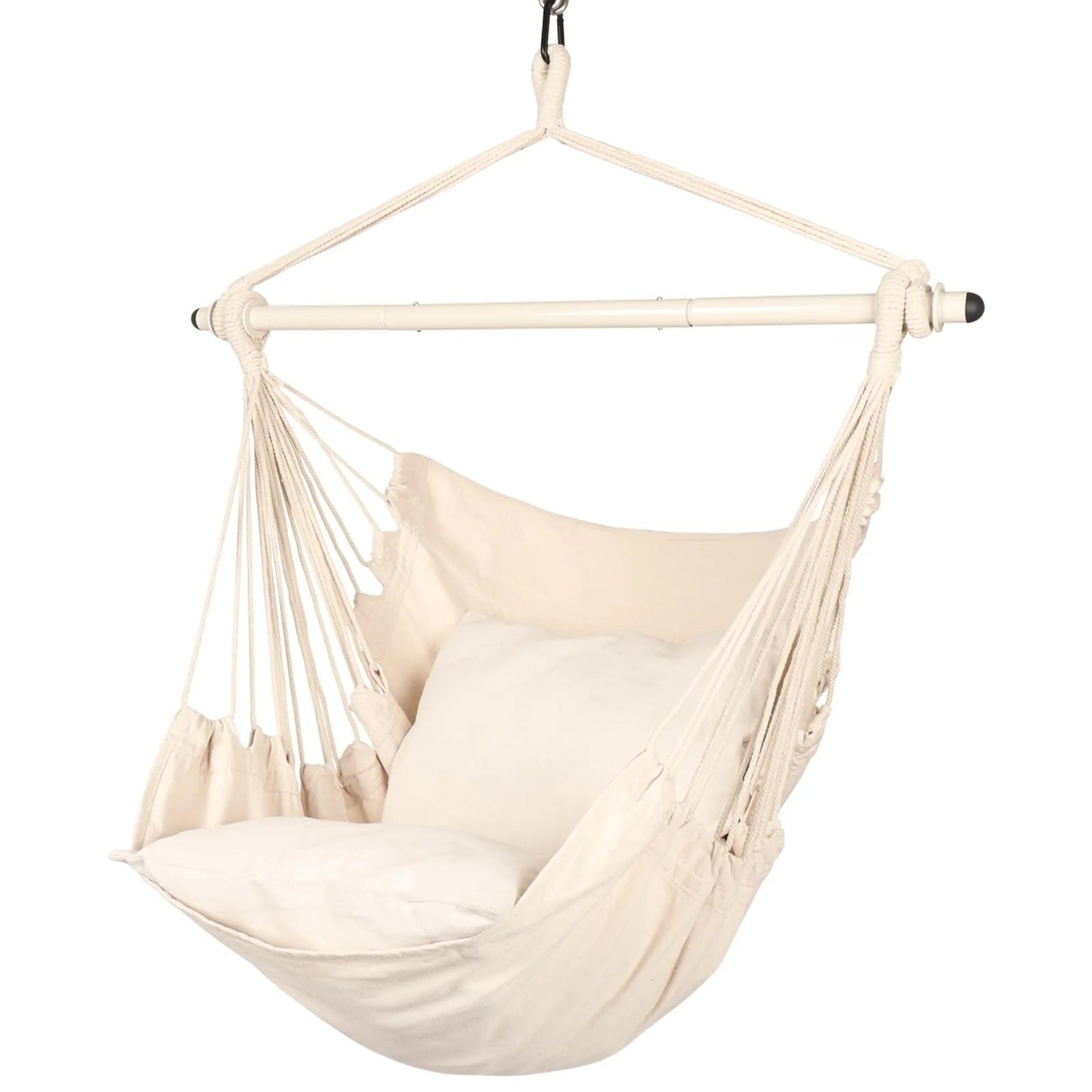 Indoor Outdoor Hanging Swing Chair With Premium Soft Fabric Comfort All Weather