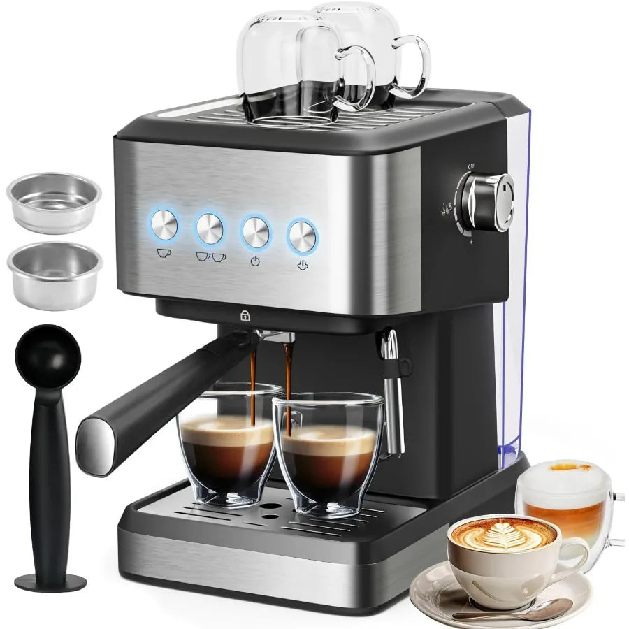 SHXI Espresso Machine With Milk Frother 20 Bar For Cappuccino