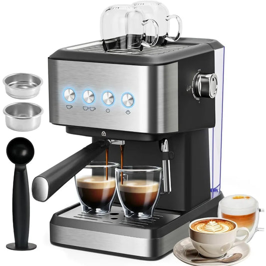 SHXI Espresso Machine With Milk Frother 20 Bar For Cappuccino