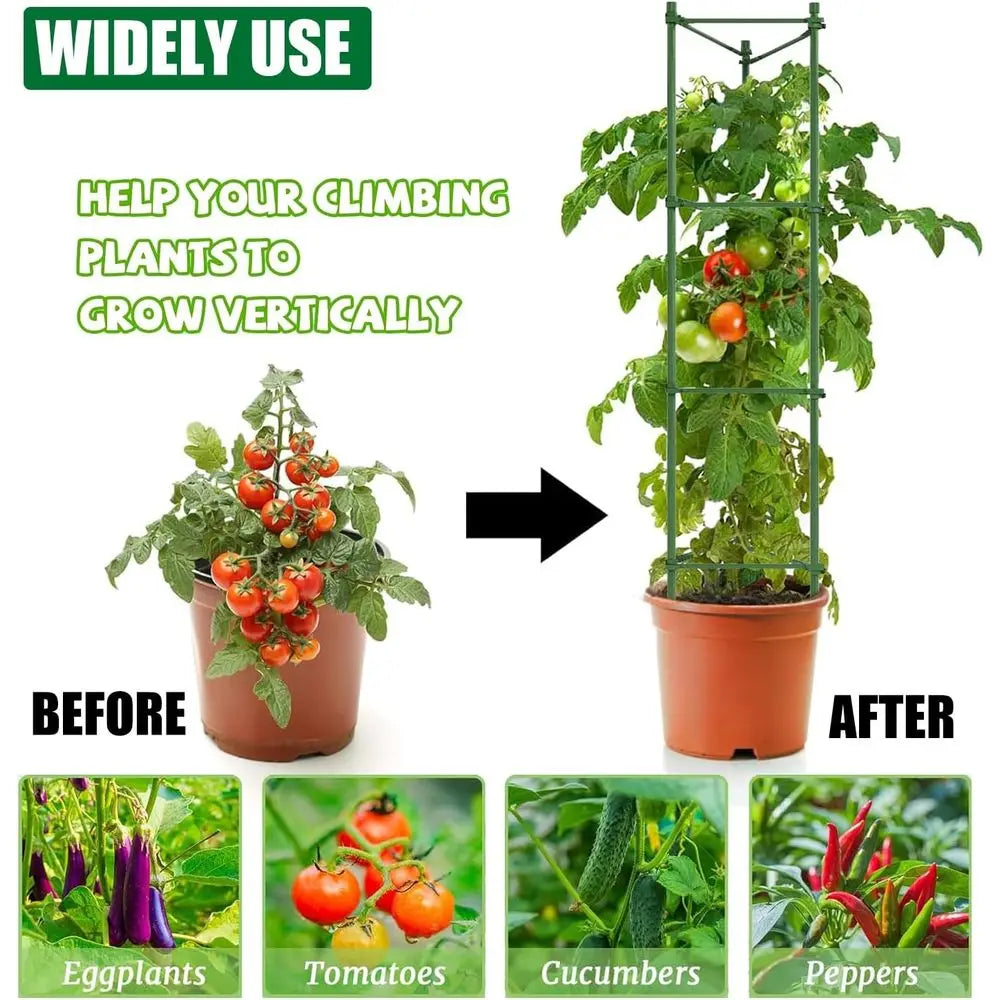 Tomato Cage Garden Stakes Metal Plant Support Trellis