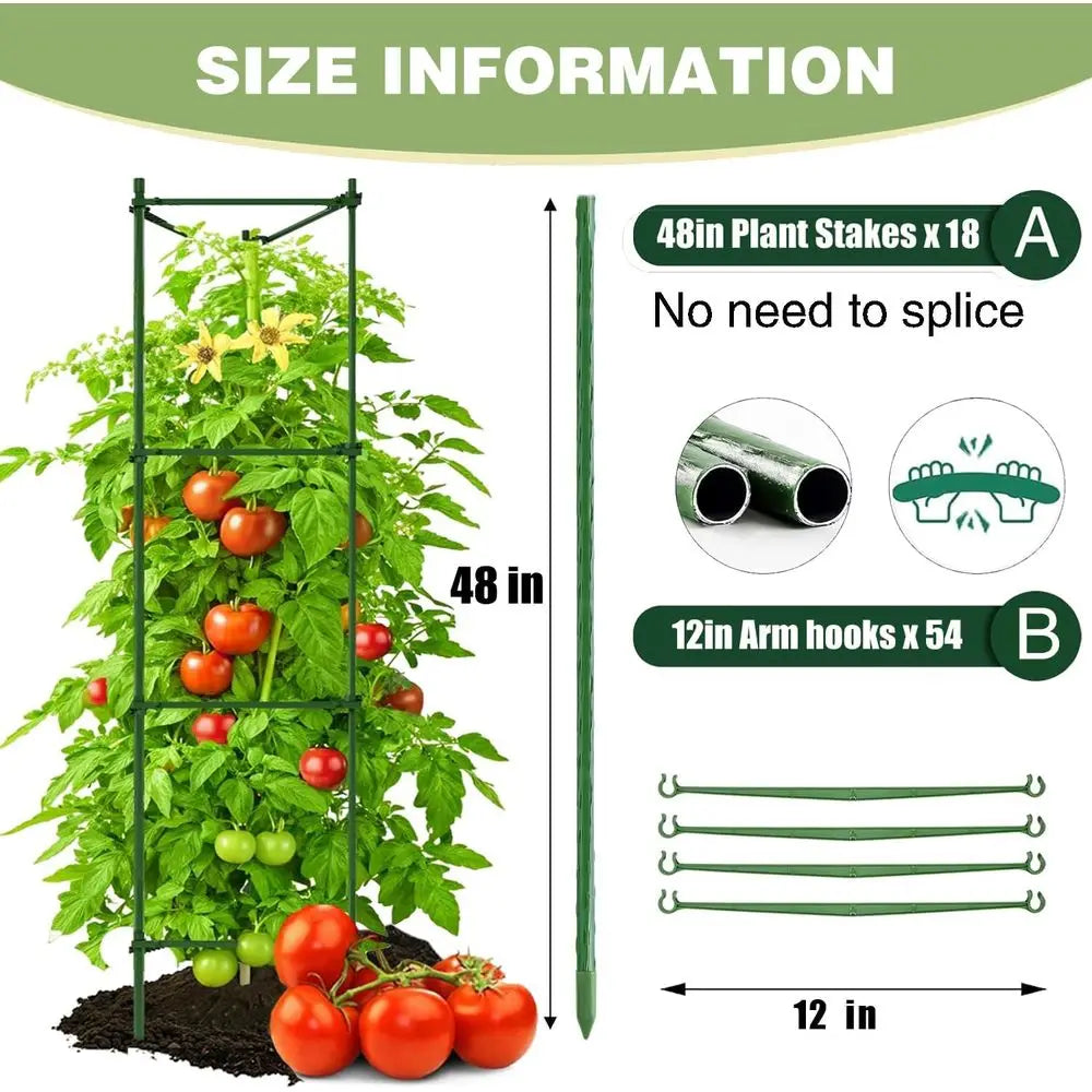 Tomato Cage Garden Stakes Metal Plant Support Trellis