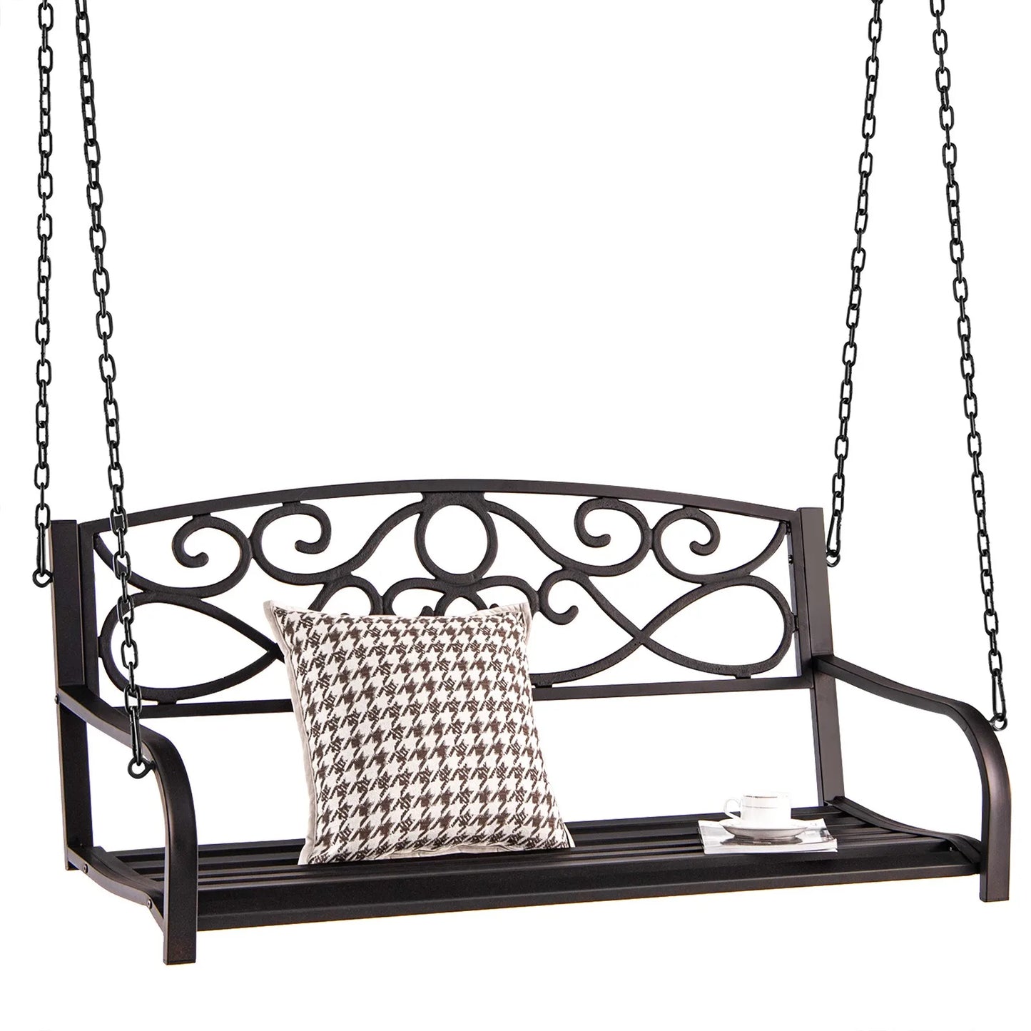 Patiojoy Outdoor 2 Person Metal Porch Swing 485 Capacity