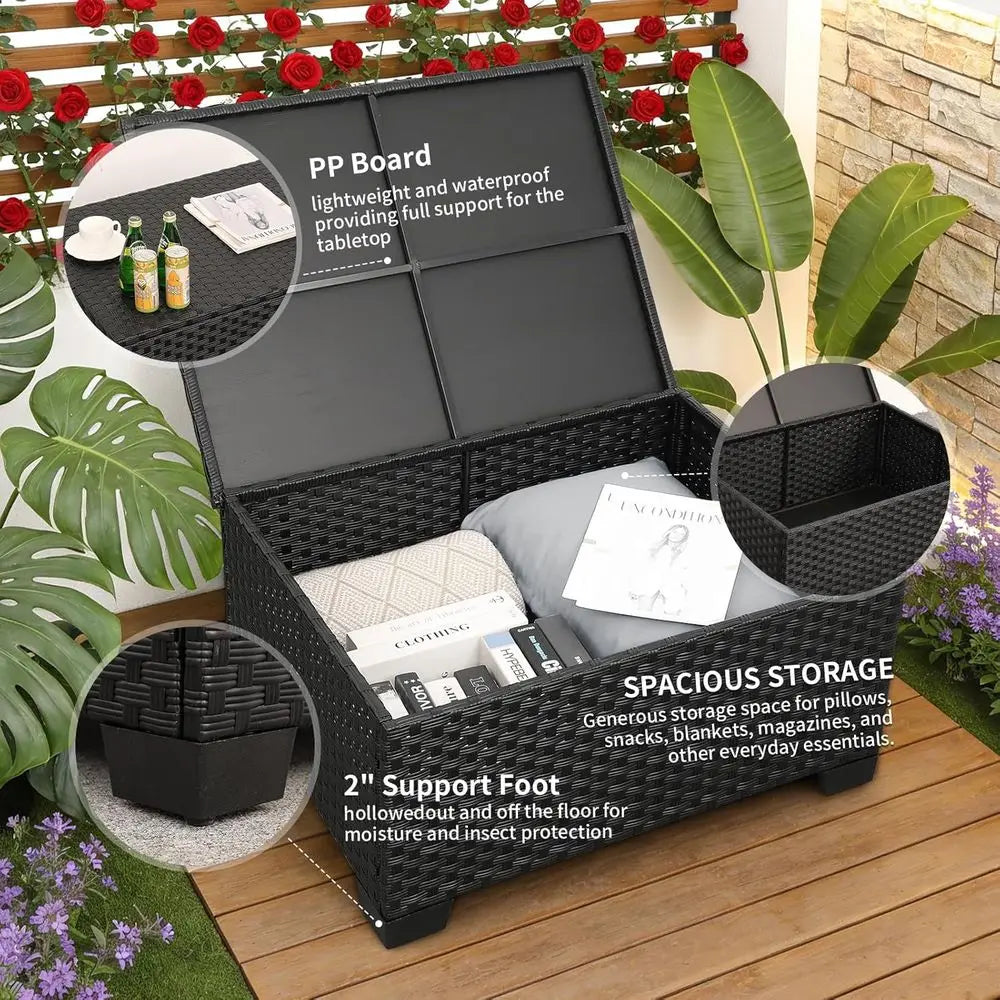 7-Piece Outdoor Patio Furniture Set With Propane Fire Pit Table