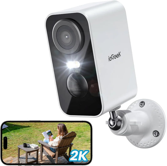 IEGEEK 2K Wireless Outdoor Security Camera With Night Vision WiFi