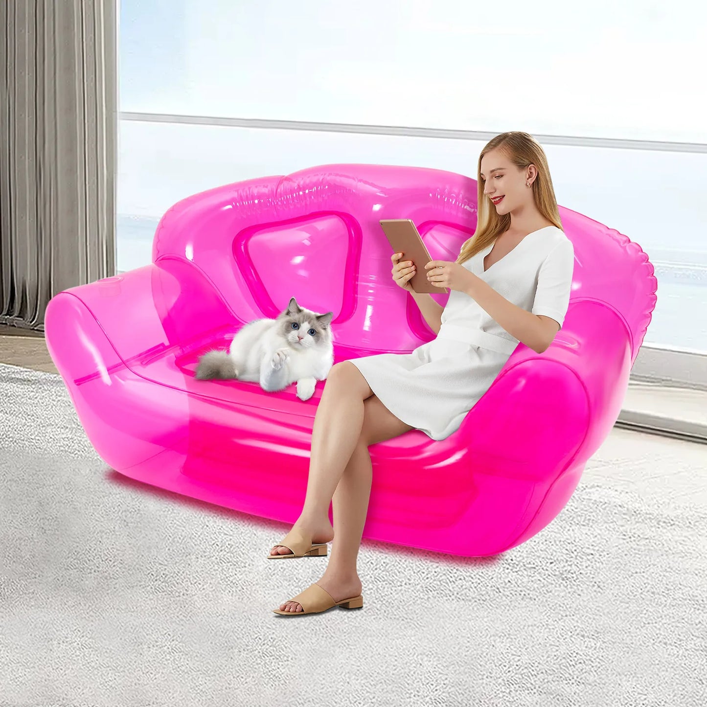 Bymaocar Inflatable Sofa Outdoor Lounger for Camping and Yard
