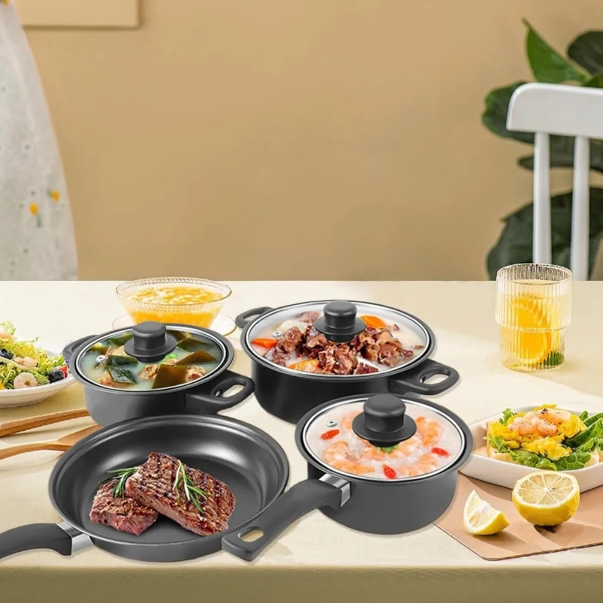 Cobasport 13 Piece Nonstick Pots And Pans Set For Induction