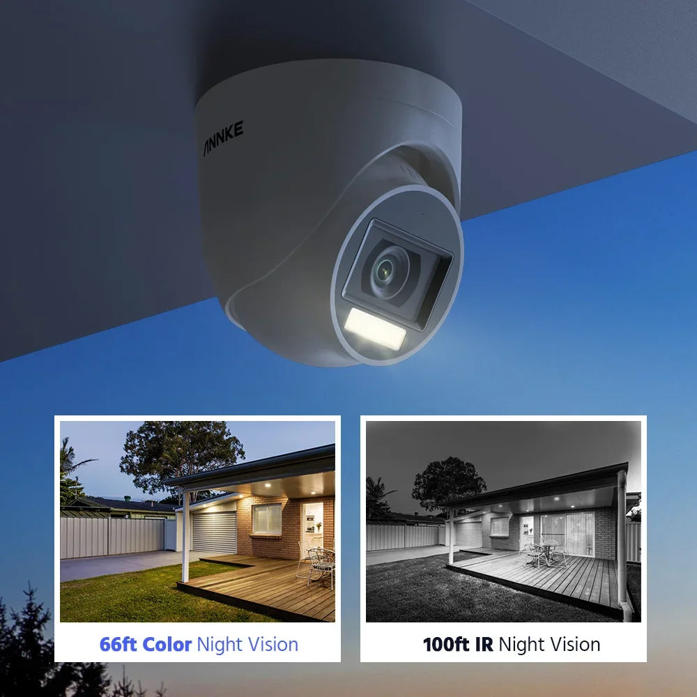 ANNKE 4PCS 5MP TVI CCTV Kit With White Visual Light Alarm Outdoor Weatherproof