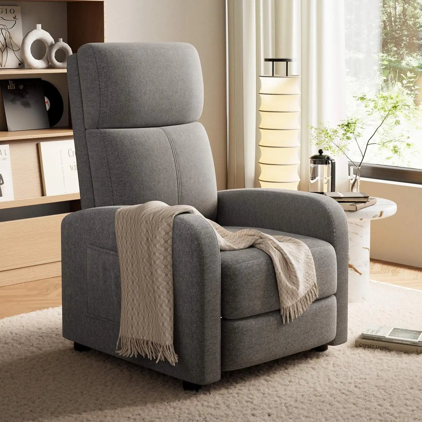 HiMISSCN Push Back Recliner Chair for Adults Ergonomic Comfort