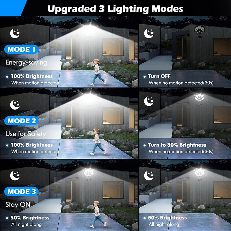 Solar Street Light With Motion Sensor Outdoor Remote Control Waterproof