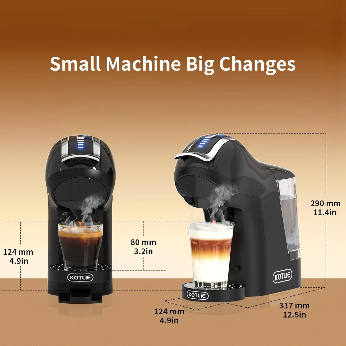XMSJ 5in1 Espresso Machine 19 Bar Single Serve Cappuccino Latte