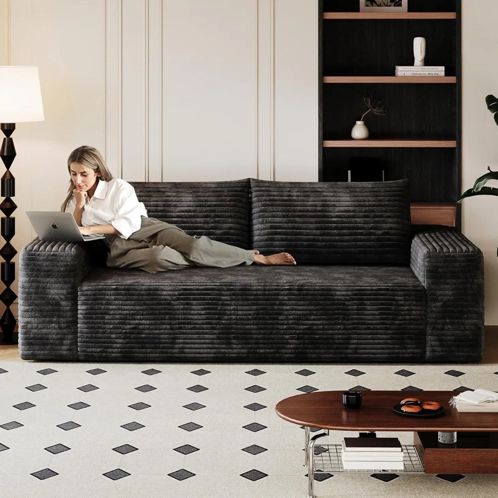 HUANHUI Loveseat Sofa Couch For Living Room Modern Corduroy