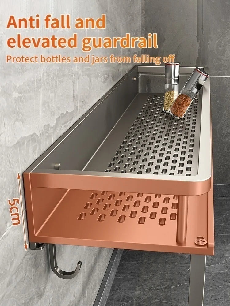 Aluminum Kitchen Wall Mounted Spice Organizer and Storage Rack