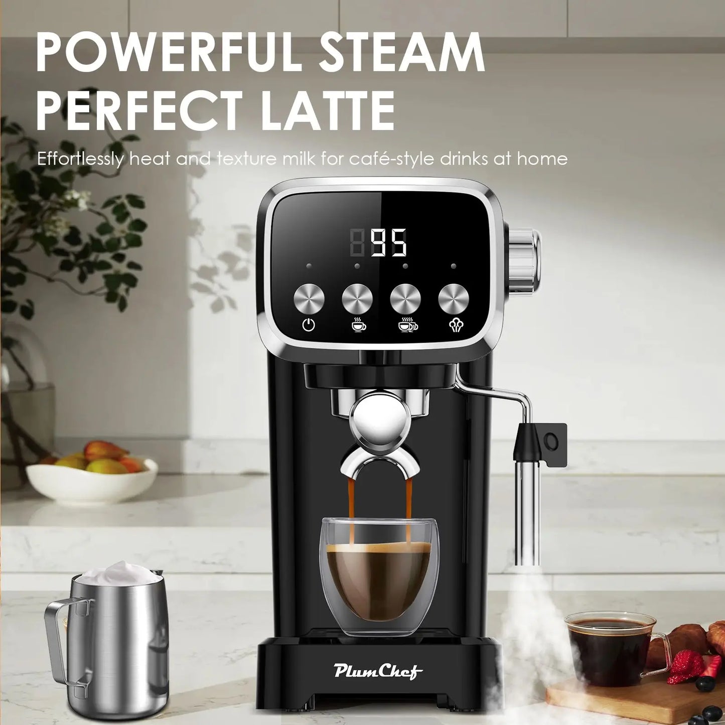 Chuban 20 Bar Semi Automatic Espresso Machine With Milk Frother