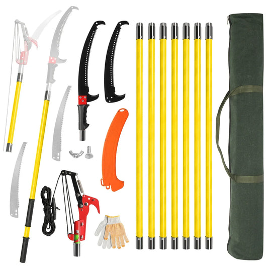 Lightweight Manual Pole Saw and Pruner Set for Tree Trimming