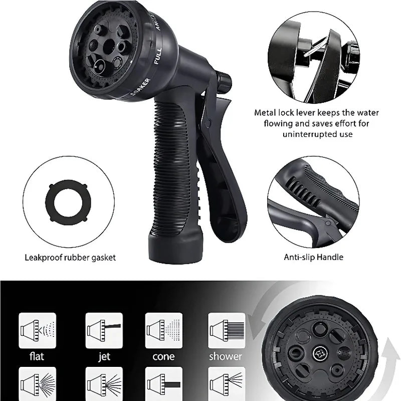 Expandable Garden Hose Kit With Nozzles Flexible And Durable