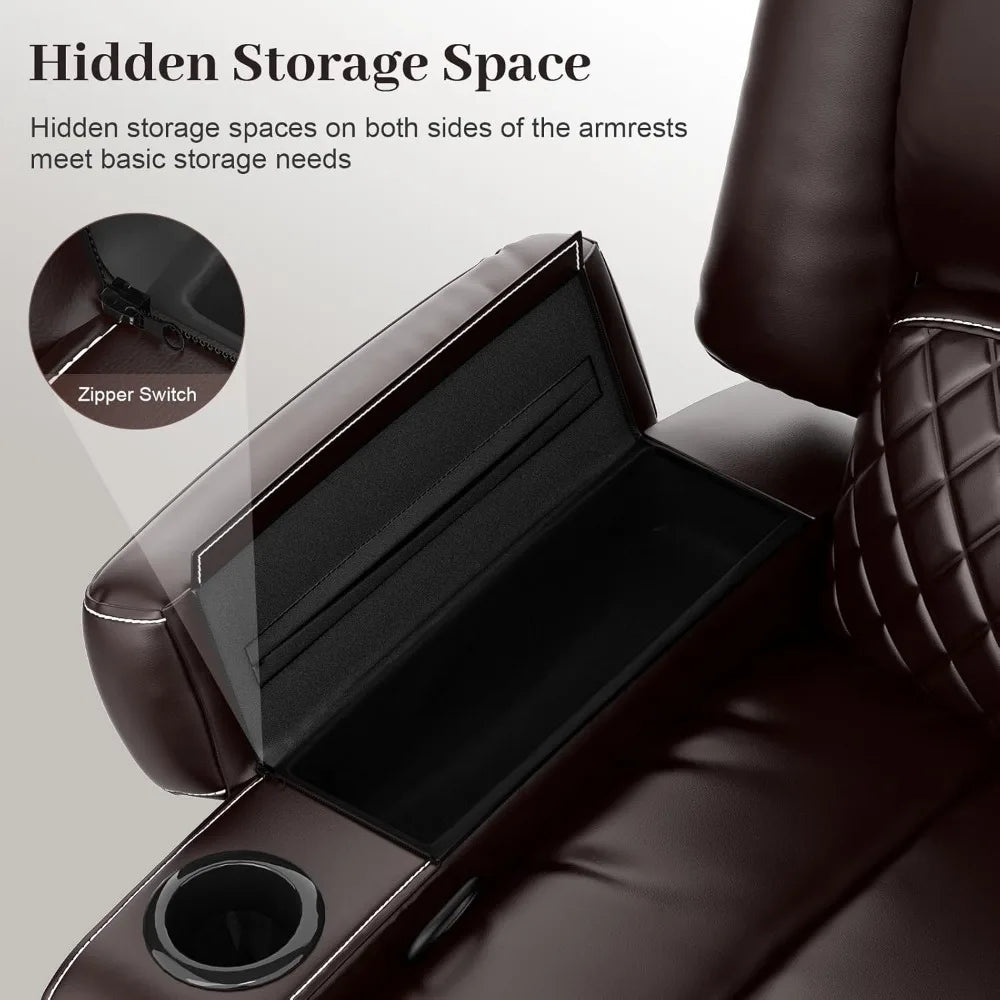 RBXC Loveseat Recliner Sofa With Manual Recline And Faux Leather
