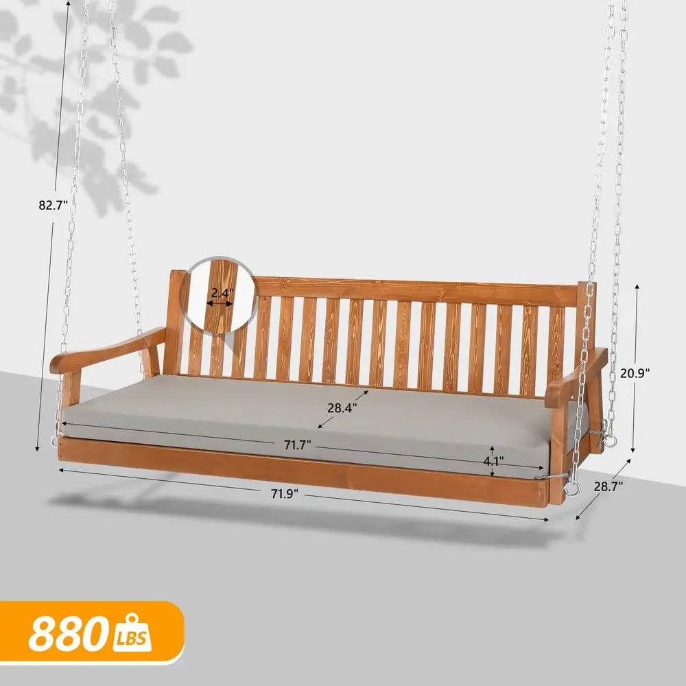 Outdoor Porch Swing Daybed With Cushions Patio Hanging Sofa Bench