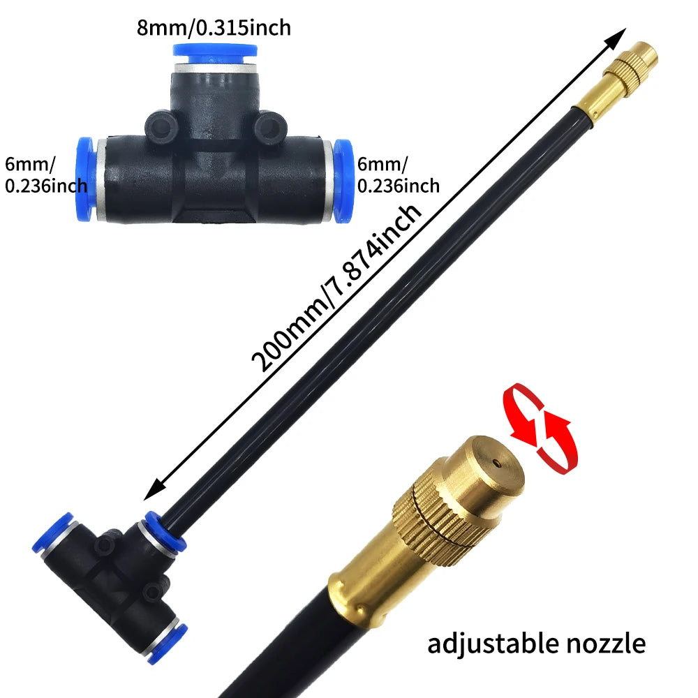 Irrigation Spray Nozzles Kit For Greenhouse Garden 360 Degree Adjustable