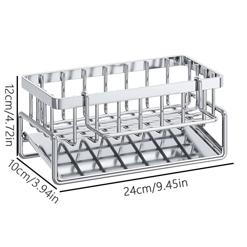Stainless Steel Sink Organizer Drain Rack For Cleaning Supplies