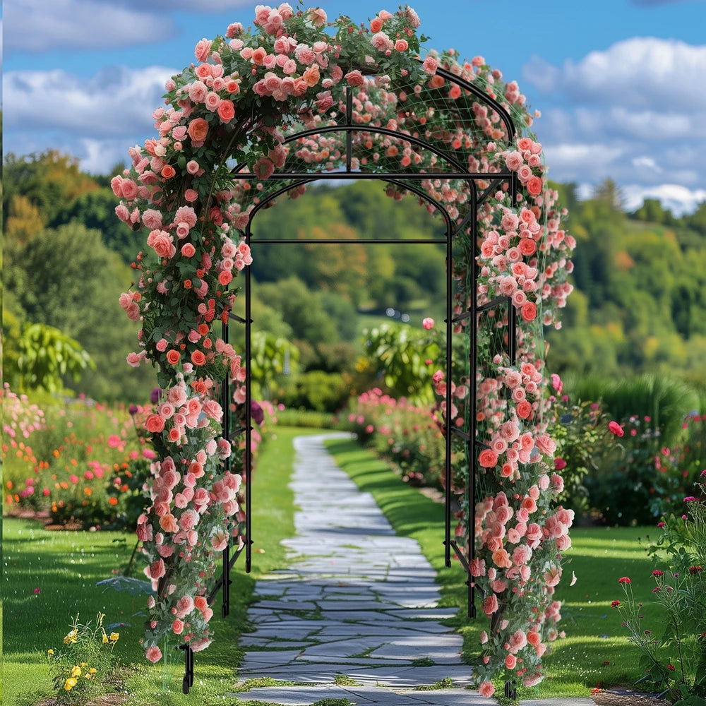 Wisfor U Shaped Metal Garden Trellis For Climbing Plants Vegetables