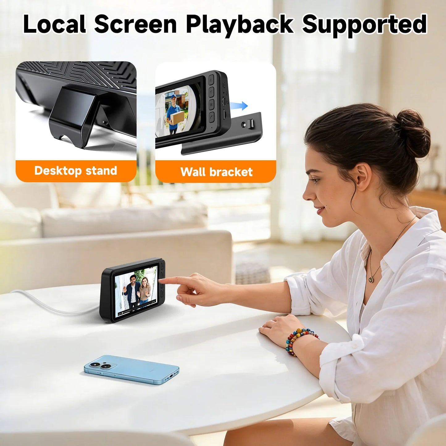 Video Doorbell HD Camera With Night Vision 300K Pixel IP66