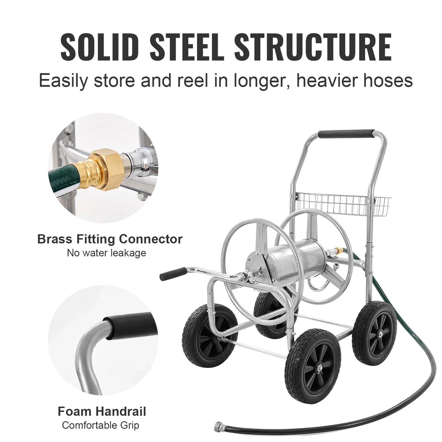 SucceBuy Garden Hose Reel Cart Heavy Duty Watering System