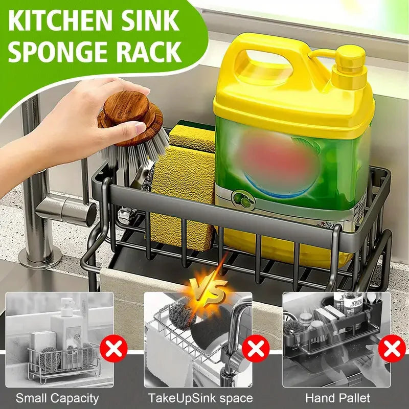 Stainless Steel Sink Organizer Drain Rack For Cleaning Supplies