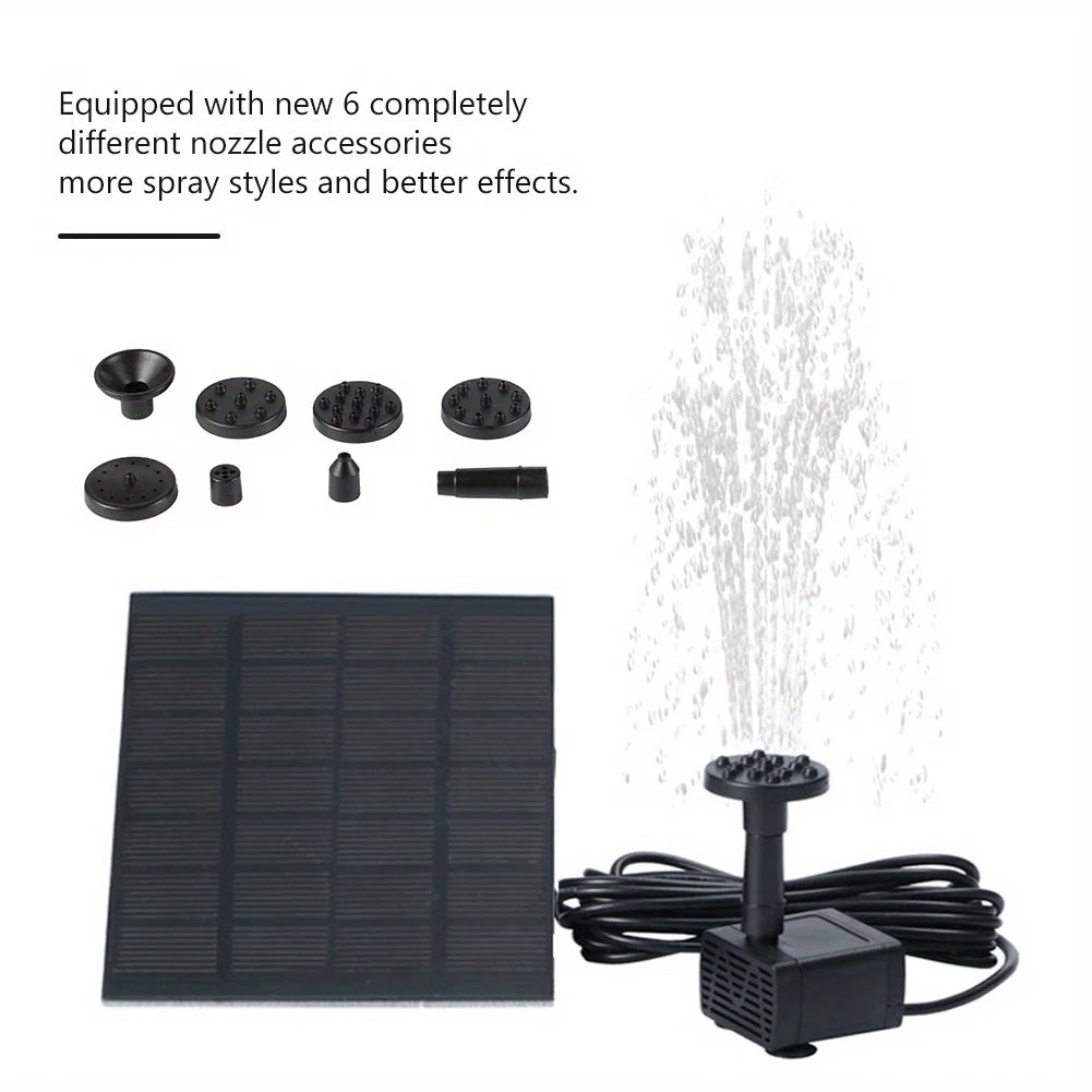 Solar Fountain With Six Nozzles Floating Water Pump For Pond