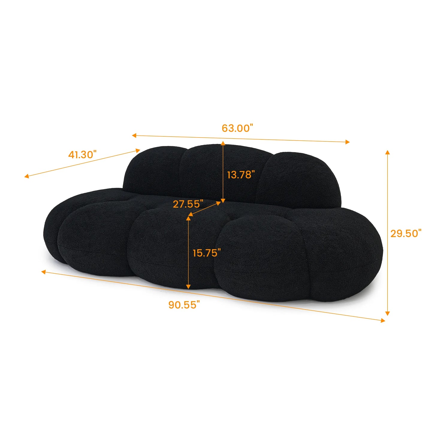 Sdorens Cloud Shaped Upholstered Sofa for Modern Living Room Comfort