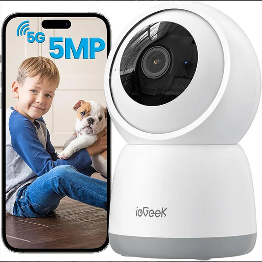 IEGEEK 5MP Indoor Security Camera With 360PTZ And Audio