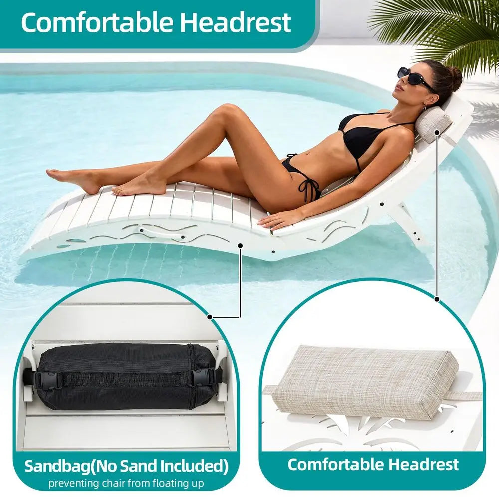 Outdoor Chaise Lounge Chair Set Of 2 With Wheels Durable
