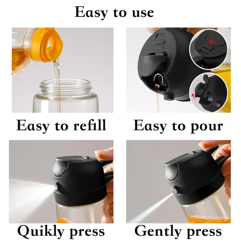 Novelty Moon Glass Oil Spray Bottles 4 Pack Drip Proof
