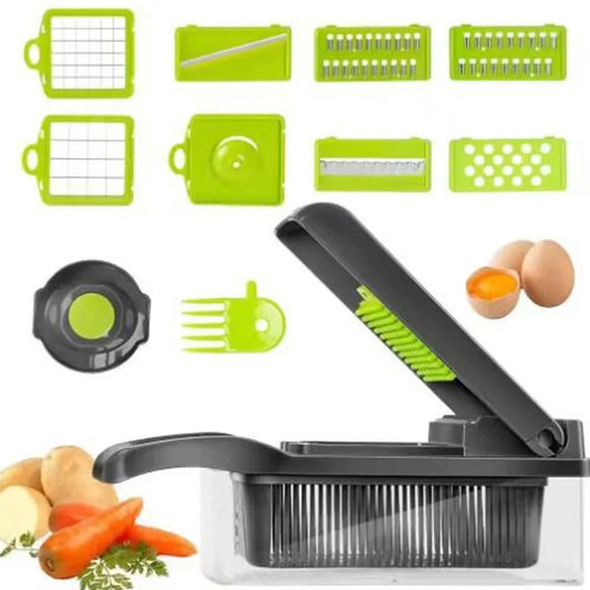 Advanced Vegetable Cutter With Wave Cut Pattern And Decorative Ridges