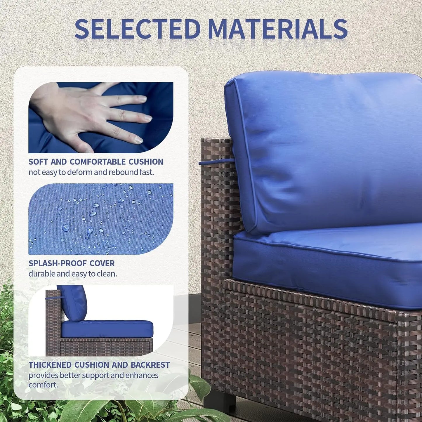 HobbyLane 7 Piece Modular Outdoor PE Rattan Furniture Set