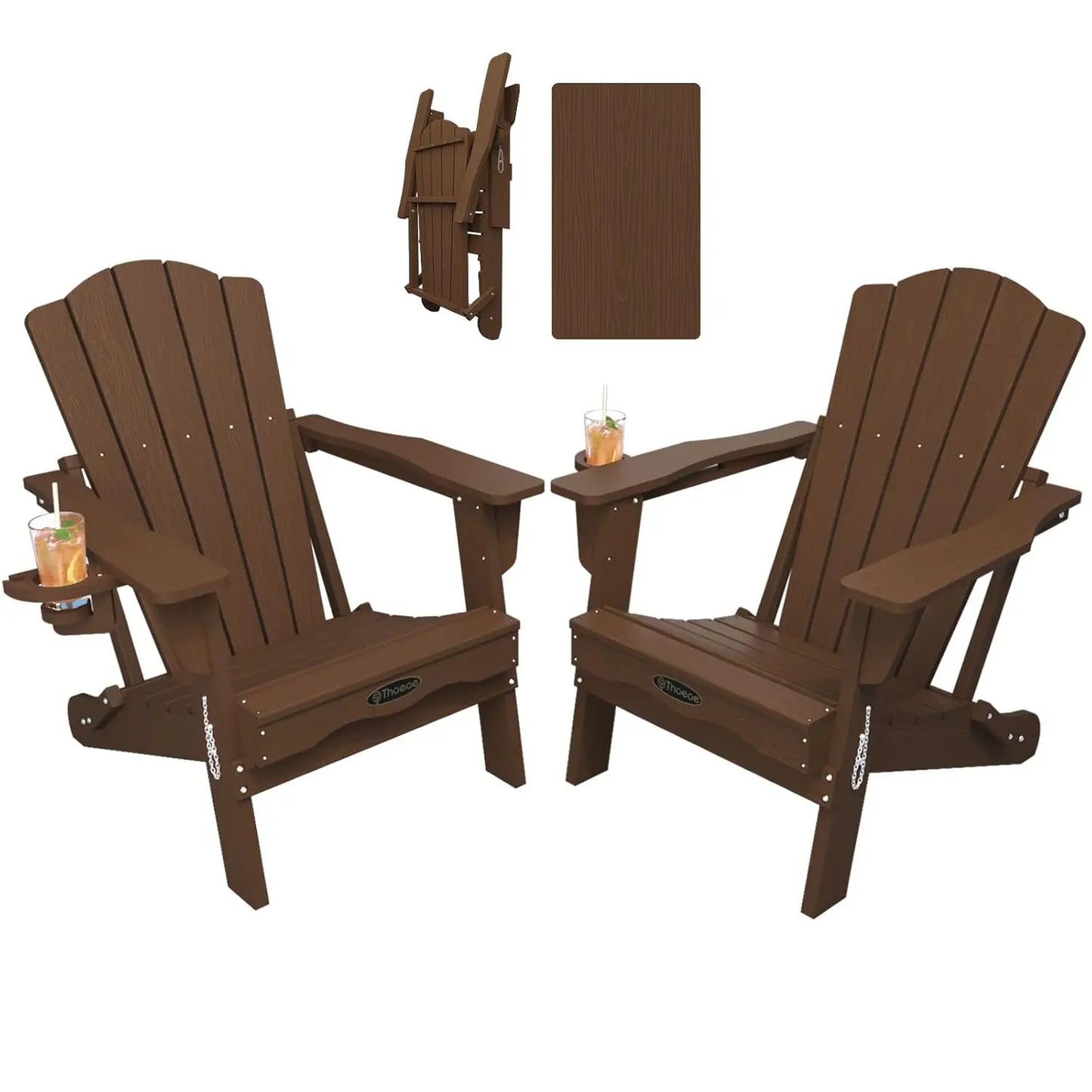 MOYU All-Weather Folding Adirondack Chairs Set Of 2