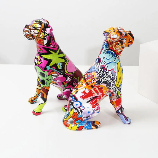 FLYuechun Ranan Boxer Dog Resin Ornament Home Decor Figurine
