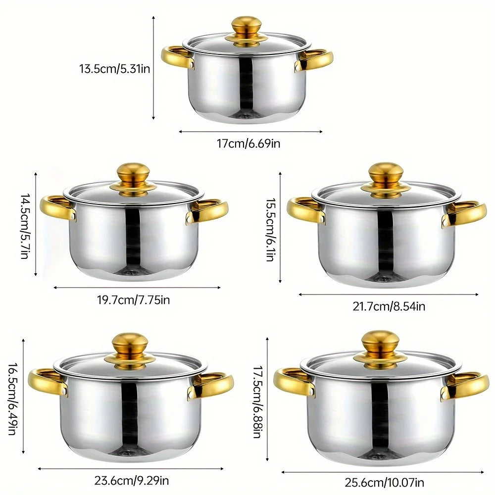 Stainless Steel Cookware Set Nonstick Easy Clean All Stoves