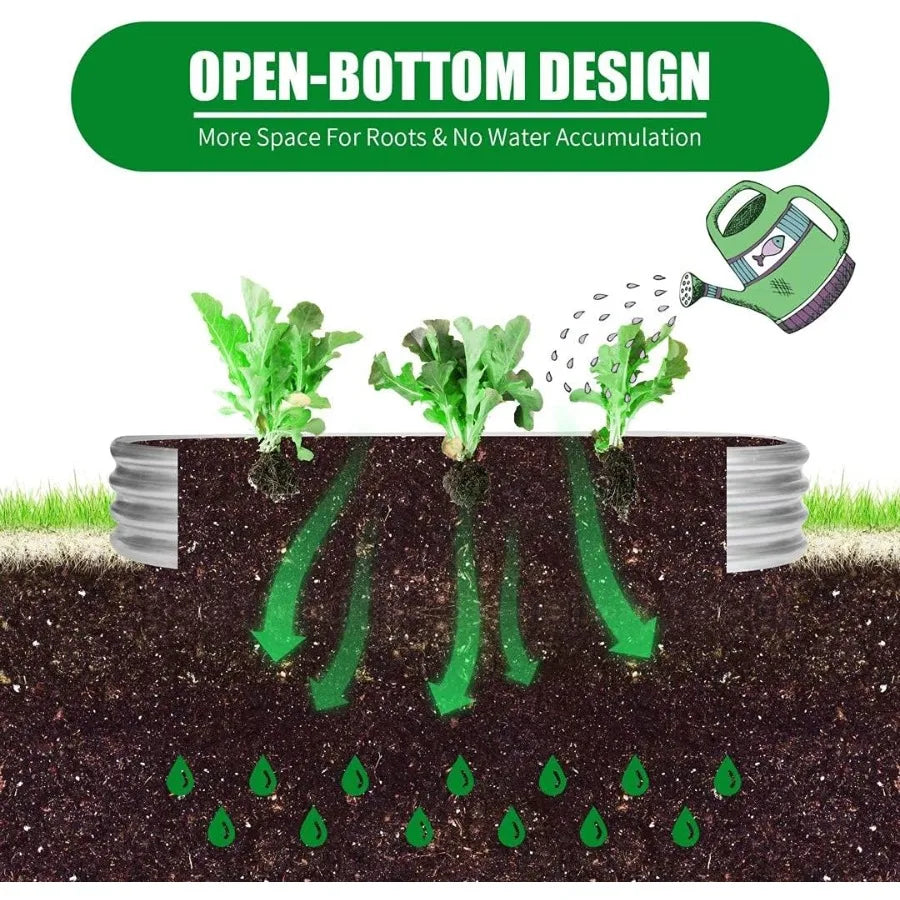 Metal Raised Garden Bed Elevated Planter 2 Pack Vegetables Herbs