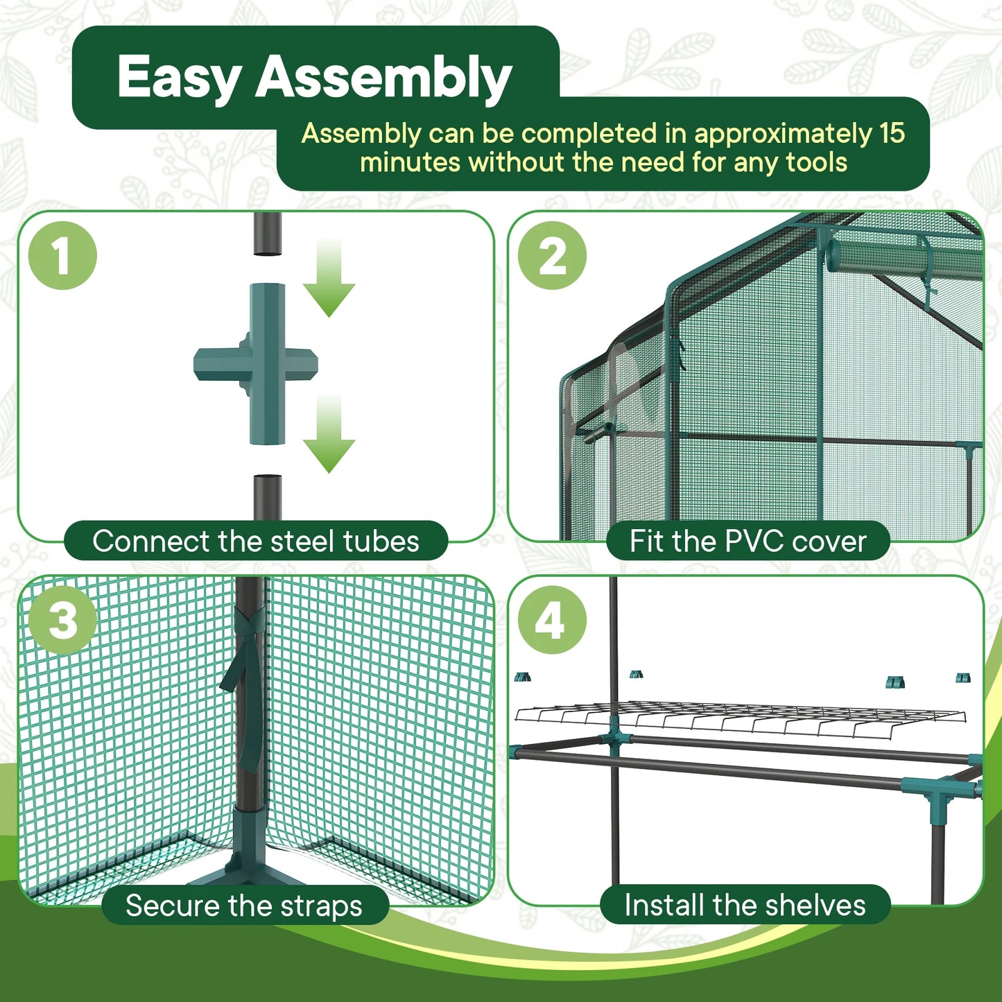 JHK Portable Walk-In Greenhouse For Outdoor Plants